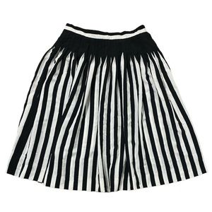 Vintage Nipon Blouse black and white stripe pleated skirt